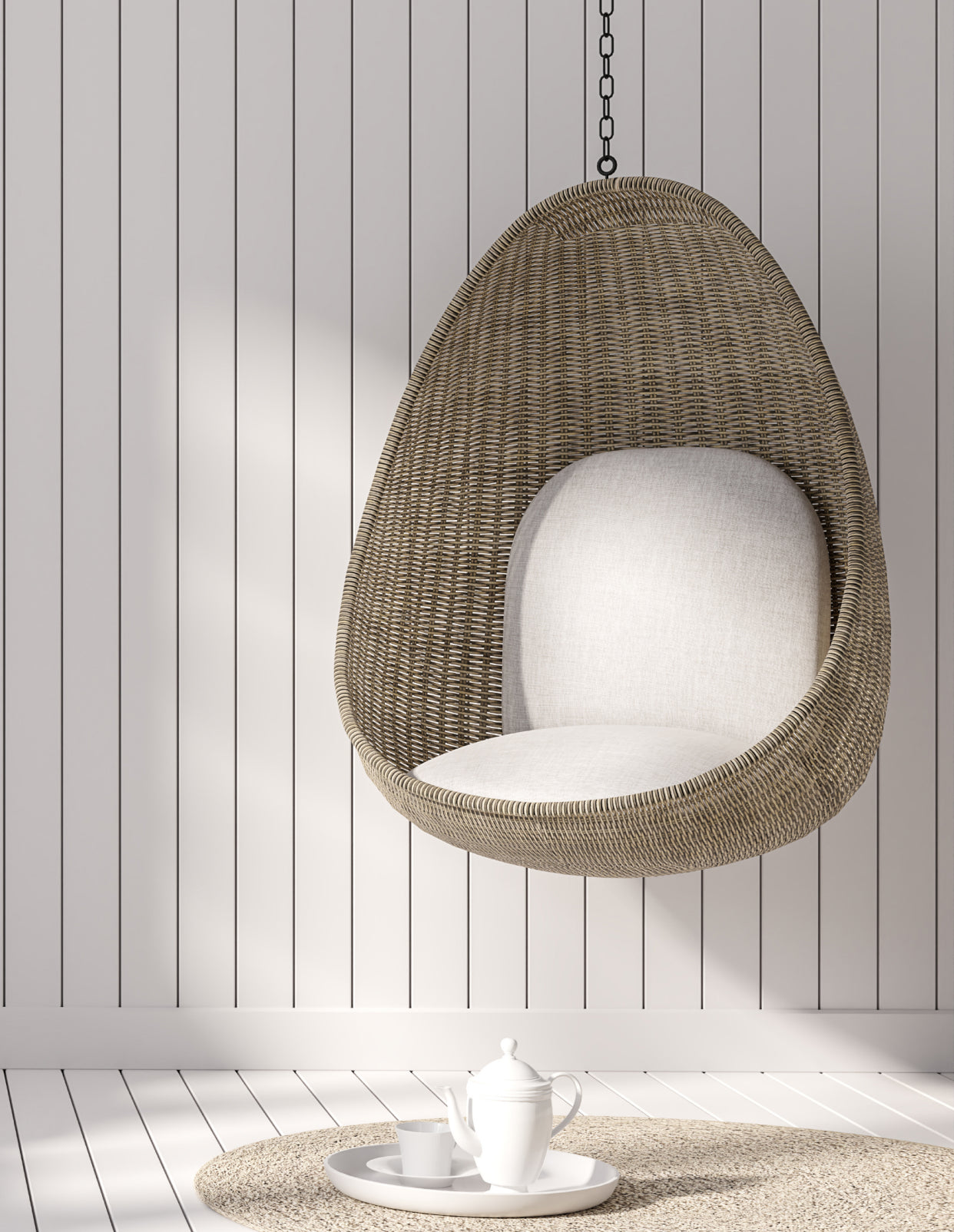 Natural woven hanging chair